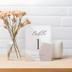 Abstrakte Blume Hochzeit Tischnummer Sockelschild