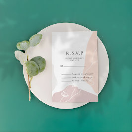 Abstrakte Blume Hochzeitskarte RSVP Karte