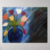 Abstrakte Blume im Vase Poster (Vorne)