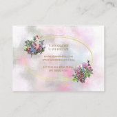 Abstrakte Blume in Aquarellfarben Gold Frame Chic Visitenkarte (Rückseite)