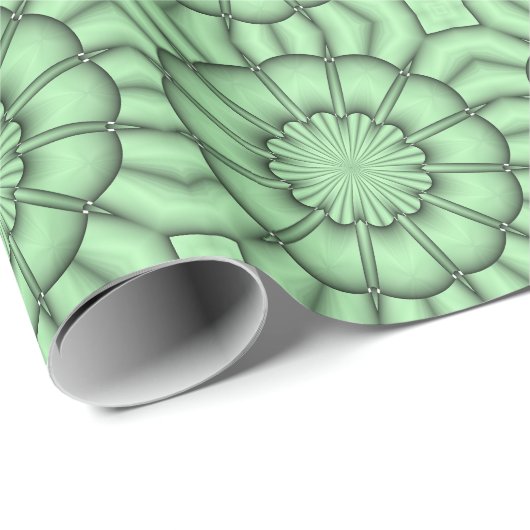 Abstrakte Blume in blassgrün Geschenkpapier (Rolleneckpunkt)