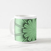 Abstrakte Blume in blassgrün Kaffeetasse (Vorderseite Links)