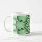 Abstrakte Blume in blassgrün Kaffeetasse (Links)
