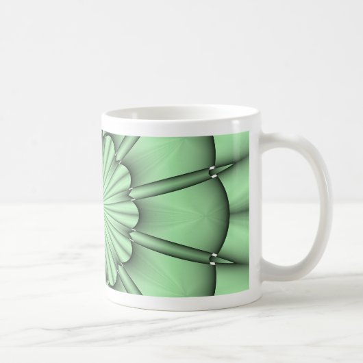 Abstrakte Blume in blassgrün Kaffeetasse (Rechts)