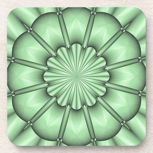 Abstrakte Blume in blassgrün Untersetzer (Vorderseite)