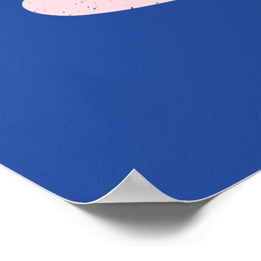 Abstrakte Blume in Blau und Rosa Poster (Ecke)