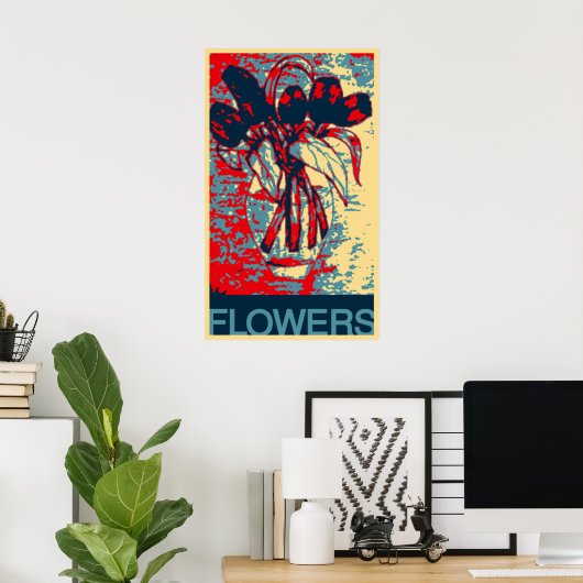 Abstrakte Blume in einer Vase Poster (Heimbüro)