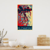 Abstrakte Blume in einer Vase Poster (Küche)