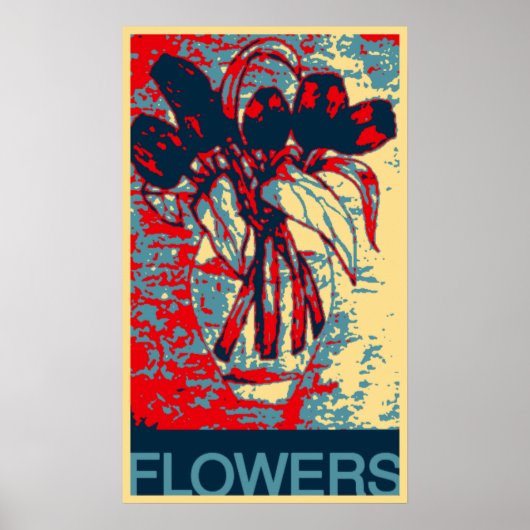 Abstrakte Blume in einer Vase Poster (Vorne)