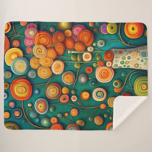 Abstrakte Blume in einer Vase Sherpadecke (Vorderseite (Horizontal))