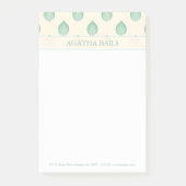 Abstrakte Blume in Grün und Beige Post-it Klebezettel (Vorderseite)