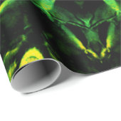 Abstrakte Blume in Grünschwarz Geschenkpapier (Rolleneckpunkt)