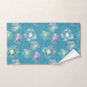 Abstrakte Blume in hellblauen Farbtönen Badhandtuch Set (Handtuch)