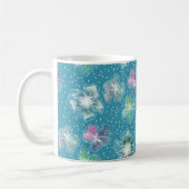 Abstrakte Blume in hellblauen Farbtönen Kaffeetasse (Links)