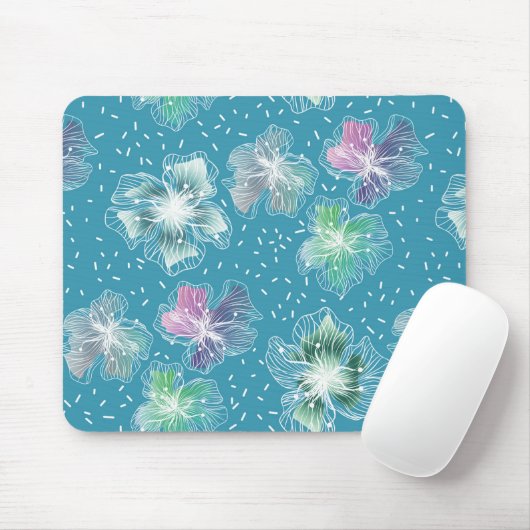 Abstrakte Blume in hellblauen Farbtönen Mousepad (Mit Mouse)