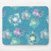 Abstrakte Blume in hellblauen Farbtönen Mousepad (Vorne)