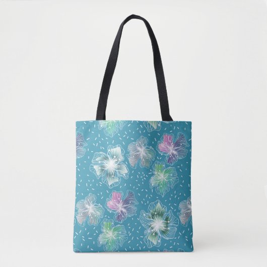Abstrakte Blume in hellblauen Farbtönen Tasche (Vorderseite)