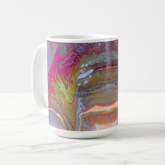Abstrakte Blume in hellen Farben Kaffeetasse (Vorderseite Links)