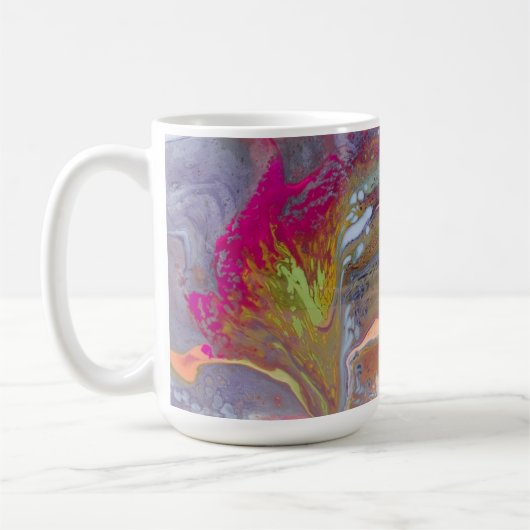 Abstrakte Blume in hellen Farben Kaffeetasse (Links)