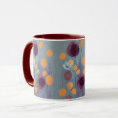 Abstrakte Blume in Orange und Rosa Tasse (Vorderseite Links)