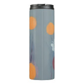Abstrakte Blume in Orange und Rosa Thermosbecher (Rückseite)