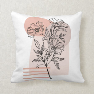 Abstrakte Blume in Pastellrosa  Kissen