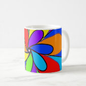 Abstrakte Blume in Regenbogenfarben Kaffeetasse (VorderseiteRechts)