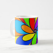 Abstrakte Blume in Regenbogenfarben Kaffeetasse (Vorderseite Links)