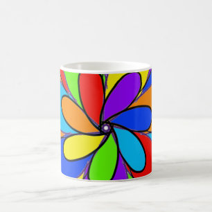 Abstrakte Blume in Regenbogenfarben Kaffeetasse