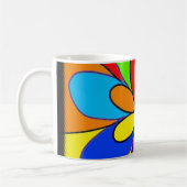Abstrakte Blume in Regenbogenfarben Kaffeetasse (Links)