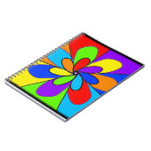 Abstrakte Blume in Regenbogenfarben Notizblock (Linke Seite)
