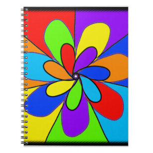 Abstrakte Blume in Regenbogenfarben Notizblock