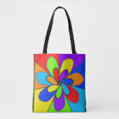 Abstrakte Blume in Regenbogenfarben Tasche (Vorderseite)