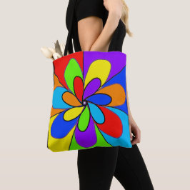 Abstrakte Blume in Regenbogenfarben Tasche
