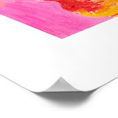 Abstrakte Blume in Rosa, Mandarine und Gold Poster (Ecke)