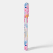 Abstrakte Blume in Rosa und Blau Case-Mate iPhone Hülle (Rückseite / Rechts)