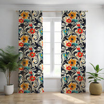 Abstrakte Blume in Rot, Gelb und Türkis