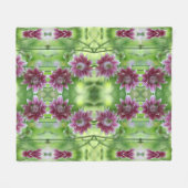 Abstrakte Blume in Rot und Weiß Fleecedecke (Vorderseite (Horizontal))