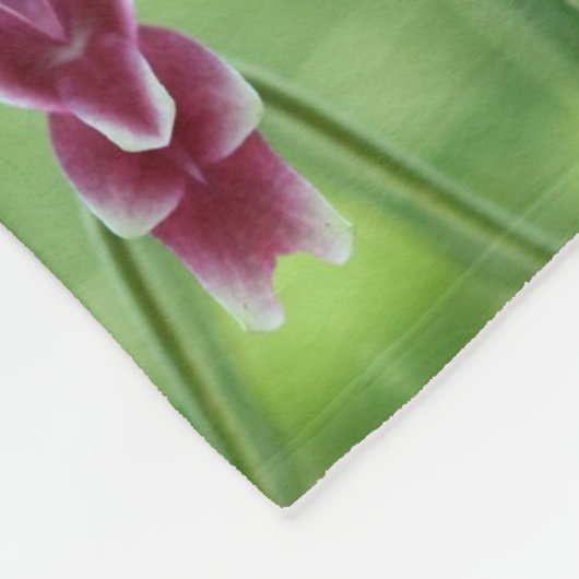 Abstrakte Blume in Rot und Weiß Fleecedecke (Ecke)