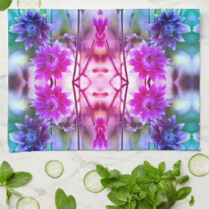 Abstrakte Blume in Rot und Weiß Geschirrtuch