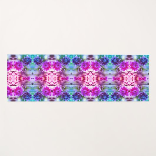 Abstrakte Blume in Rot und Weiß Yogamatte (Vorderseite (Horizontal))