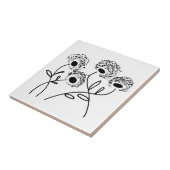 abstrakte Blume in Schwarz und Weiß Fliese (Seite)