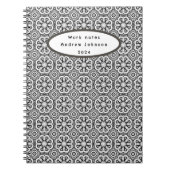 Abstrakte Blume in Schwarz und Weiß Notizblock (Vorderseite)