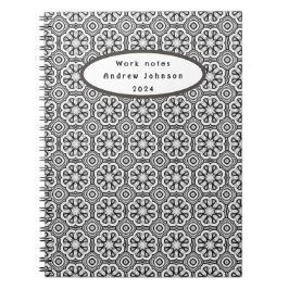 Abstrakte Blume in Schwarz und Weiß Notizblock