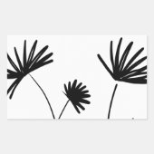 abstrakte Blume in Schwarzweiß Rechteckiger Aufkleber (Vorderseite)