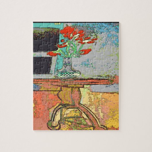Abstrakte Blume in Tabelle Puzzle (Vertikal)