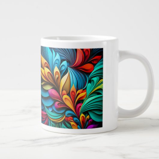 Abstrakte Blume Jumbo-Tasse (Rechts)