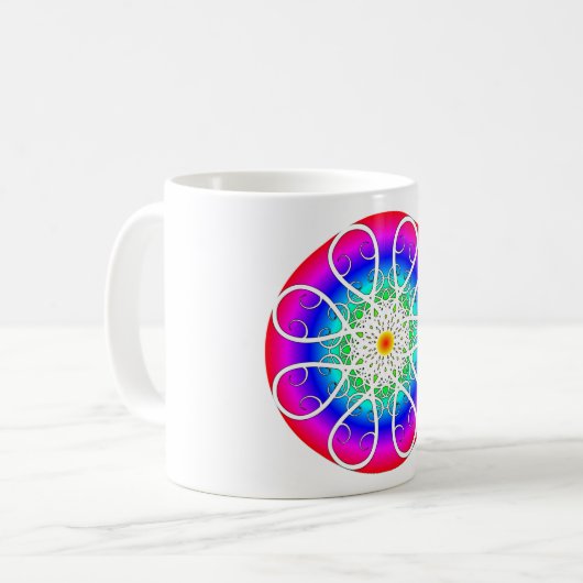 Abstrakte Blume Kaffeetasse (Vorderseite Links)