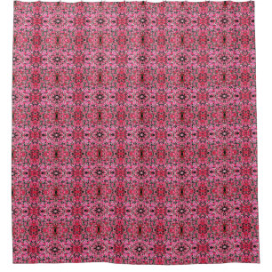 Abstrakte Blume Kaleidoskop Pink Posies Duschvorhang