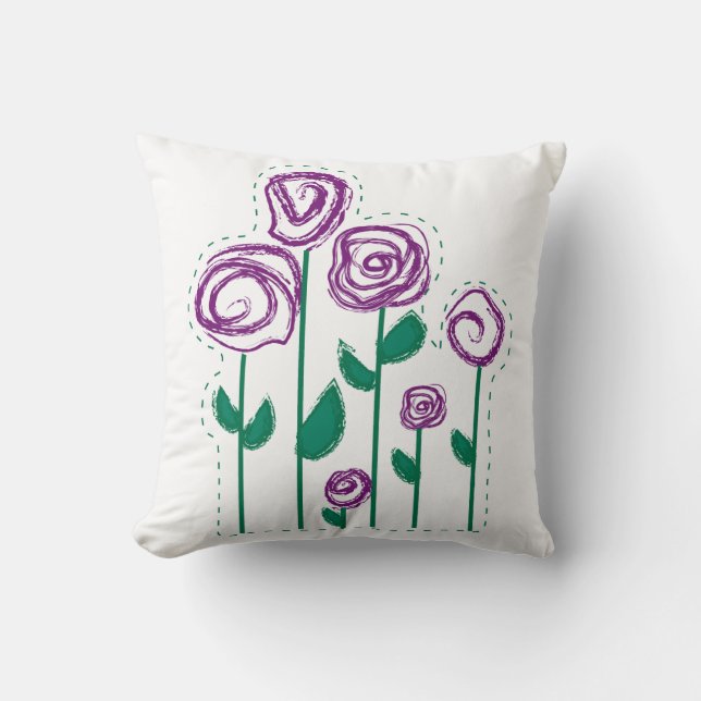 Abstrakte Blume Kopfkissen Kissen (Vorderseite)